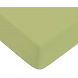 Drap housse uni coton 57 fils vert tilleul 140x190cm coton unis - tilleul