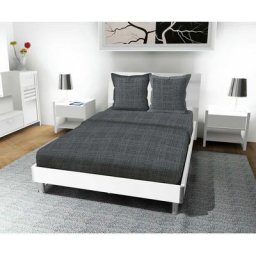 Parure de lit 260X300 cm en coton 57 Fils galaxy gris, par Soleil D'ocre Gris