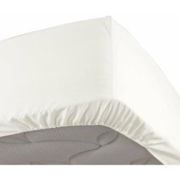 Douceur D'intérieur - Drap housse naturel 90 x 190 cm en percale Bonnet de 30 cm - Naturel