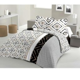 Parure de couette Coton ethno Noir 200x200cm - Lovely Home