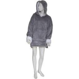 Atmosphera - Plaid Sweat Manche Flan tu créateur d'intérieur - Gris galet