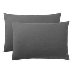 Univers Decor - Lot de 2 taies d'oreiller 50 x 70 cm / 100% coton 57 fils/cm² - Anthracite