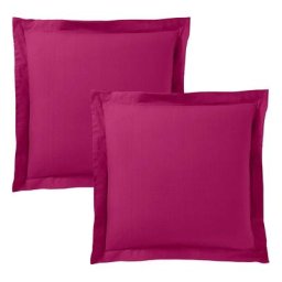 Univers Decor - Lot de 2 taies d'oreiller 63 x 63 cm / 100% coton 57 fils/cm² - Fushia - Fushia