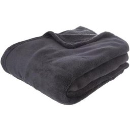 Atmosphera - Plaid microfibre 125x150 créateur d'intérieur - Gris foncé