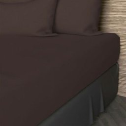 Jersey Drap Housse, Coton, Marron, par Soleil d'ocre - 140 x 190 cm - Marron