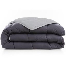 Couette de lit tempérée bicolore et réversible 300g anthracite et gris Abeil Dimension - 140x200