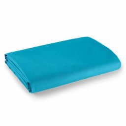 Drap plat 1 place et 2 places 100% coton/57 fils/cm - turquoise - 180 x 290 cm pour lit 1 place