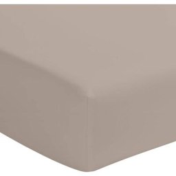 Drap housse percale lin bonnet 40 cm 160x190 cm - Naturel
