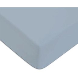 Future Home - drap housse uni coton 57 fils bleu nuage 180x200cm coton unis - nuage