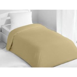 Housse de couette 140x200 cm coton uni beige - Taupe