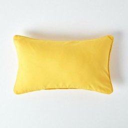 Homescapes - Housse de coussin Uni Jaune, 30 x 50 cm - Jaune