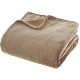 Atmosphera - Plaid uni en flanelle - lin 180x230 cm créateur d'intérieur - Beige