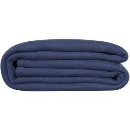 Couverture polaire Bleu Marine 340g/m² - 220 x 240 - Chaude pour l'hiver - Blanc