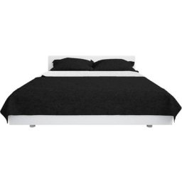 Vidaxl - Couvre-lit à double face matelassé 170 x 210 cm Noir et blanc Noir et blanc
