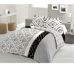 Parure de couette Coton ethno Noir 220x240cm - Lovely Home