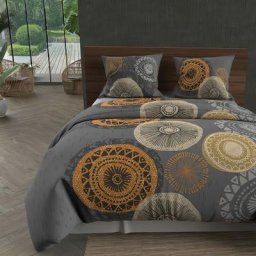 Massaï Parure Housse de Couette, Coton, Gris, par Soleil D'ocre 260 x 240 cm - Gris