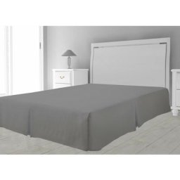 Cache sommier Microfibre, Polyester, Gris, par Soleil D'ocre 160 x 200 cm - Gris