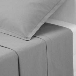 Drap Plat 2 Pièces Gris 240 x 290 Atmosphera créateur d'intérieur - Gris