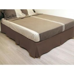 Cache sommier microfibre 90x190 cm chocolat - Marron