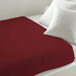 Drap plat uni ZZZ rouge, Rouge, par Soleil d'ocre - 240 x 300 cm - Rouge