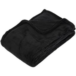 Atmosphera - Plaid microfibre noir 125X150 créateur d'intérieur - Noir