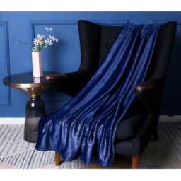 Plaid polaire microfibre 125X150 cm bella bleu - Bleu