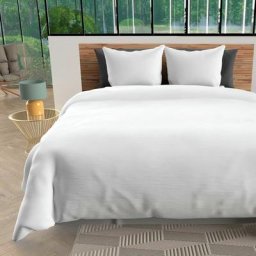Soleil D'ocre - Parure de lit unie Bohème blanc 260x240 cm - Blanc