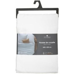 Atmosphera - Housse Couette 2 places 240x220cm blanc créateur d'intérieur - Blanc