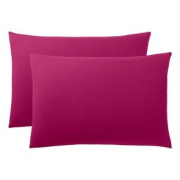 Univers Decor - Lot de 2 taies d'oreiller 50 x 70 cm / 100% coton 57 fils/cm² - Fushia - Fushia