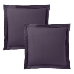 Lot de 2 taies d'oreiller 63 x 63 cm / 100% coton 57 fils/cm - Prune - Prune