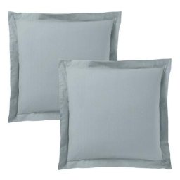 Univers Decor - Lot de 2 taies d'oreiller 63 x 63 cm / 100% coton 57 fils/cm² - Gris Clair - Gris