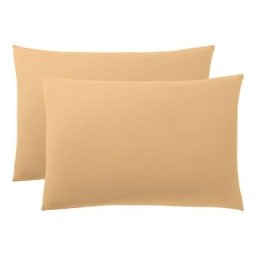 Lot de 2 taies d'oreiller 50 x 70 cm / 100% coton 57 fils/cm - Taupe - Taupe