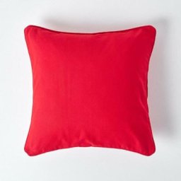 Homescapes - Housse de coussin Uni Rouge, 30 x 30 cm - Rouge