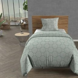Soleil D'ocre - Esmeralda Parure Housse de Couette Coton 57 Fils, Vert, par 140 x 200 cm - Vert