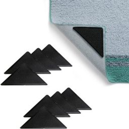 Soldela - Coins Antidérapants Sous-Tapis - Set de 8 pièces - Réutilisables et Lavables