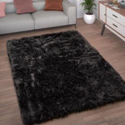 Paco Home - Tapis De Salon Fausse Fourrure Imitation Shaggy Coussins De Sol Forme Cœur Rond 120x170