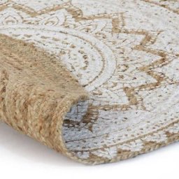 Tapis de sol Jute tressée imprimée 210 cm Rond Vidaxl n/a
