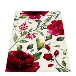 Paco Home - Tapis Moderne Effet Toile Tapis Motif Fleurs Coloré Mélange De Couleurs Multicolore