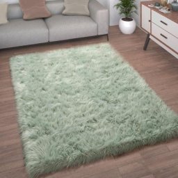Paco Home - Tapis De Salon Fausse Fourrure Imitation Shaggy Coussins De Sol Forme Cœur Rond 120x170