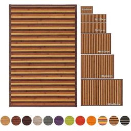 Tapis de salon en bambou marron 140x200cm
