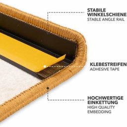 Tapis d'escalier Alto Jaune 23,5 x 65 cm Semicirculaire - Jaune