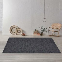 Jadorel - 80x150 - Tapis salon 80x150 uni chiné 100% bio Gris fait main en coton Certification care