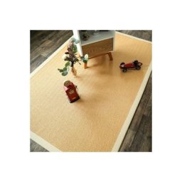 Décoweb - Tapis Sisal - Veracruz chevron - Miel - Ganse coton écru - 250 x 350 cm