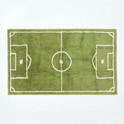 Homescapes - Tapis enfant - Terrain de foot - Vert