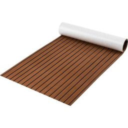 Faux Teck Pont en eva Mousse de Bateau 240 x 90 cm, épais 6 mm, Tapis de Sol Marine Auto-Adhésif