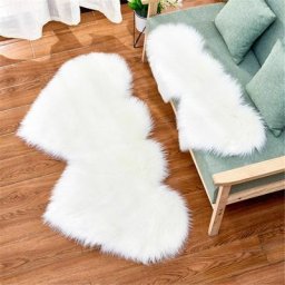 Ayyqh - Tapis de Sol Double Coeur Laine Artificielle Peau de Mouton Solide Salon Sol Tapis Chambre