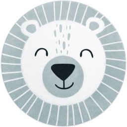 Paco Home - Tapis Rond Chambre Enfant Bebe Tête De Lion Tête D'ours Lavable En Machine 120 cm rond,