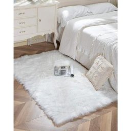 BDD - Imitation Plage Laine Tapis Salon Tapis Chambre Tapis De Sol Tapis (Blanc, 60x90cm)