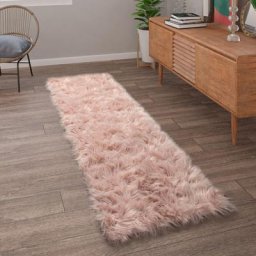 Paco Home - Tapis De Salon Fausse Fourrure Imitation Shaggy Coussins De Sol Forme Cœur Rond 80x150