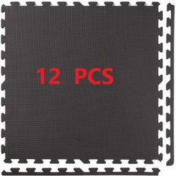 Hofuton 12 Tapis Protecteurs de Sol avec Bordures pour Gym, Fitness, Musculation, Piscine,